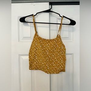 American Eagle Yellow Floral Tank Top